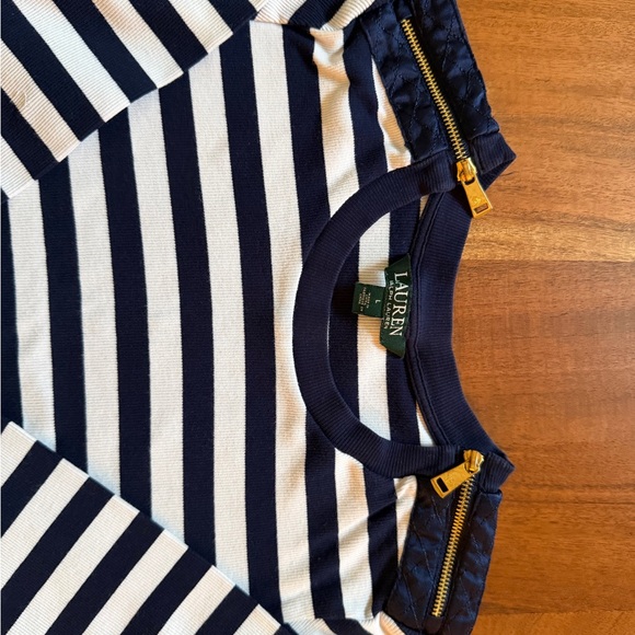 Lauren Ralph Lauren Striped Long Sleeve Top - Navy Blue sand White - Picture 13 of 16